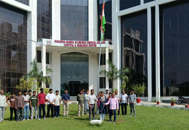 Staff and students gather for Gandhi Jayanti