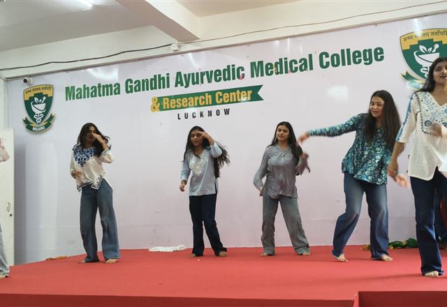 Students performing on stage